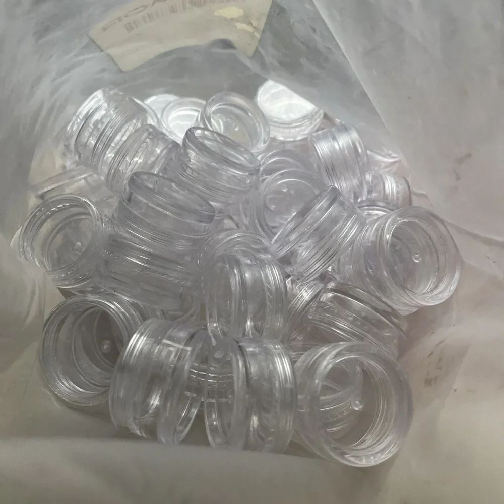 75pcs Storage Cups Clear Plastic Jewelry Bead Makeup Box Small Round Container